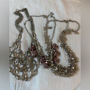 Bundle of‎ 3 Beaded Necklaces Bib Statement Flowers